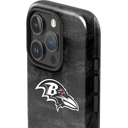 NFL Baltimore Ravens Black & White iPhone 16 Pro Impact Case
